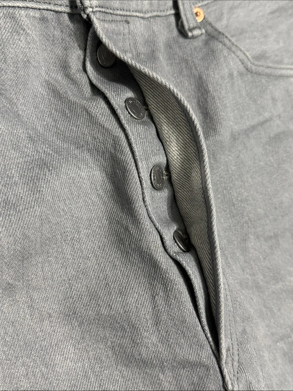 Levi's 501 Original Fit Straight Leg Men's Jeans 38 Gray Marbled Classic Denim